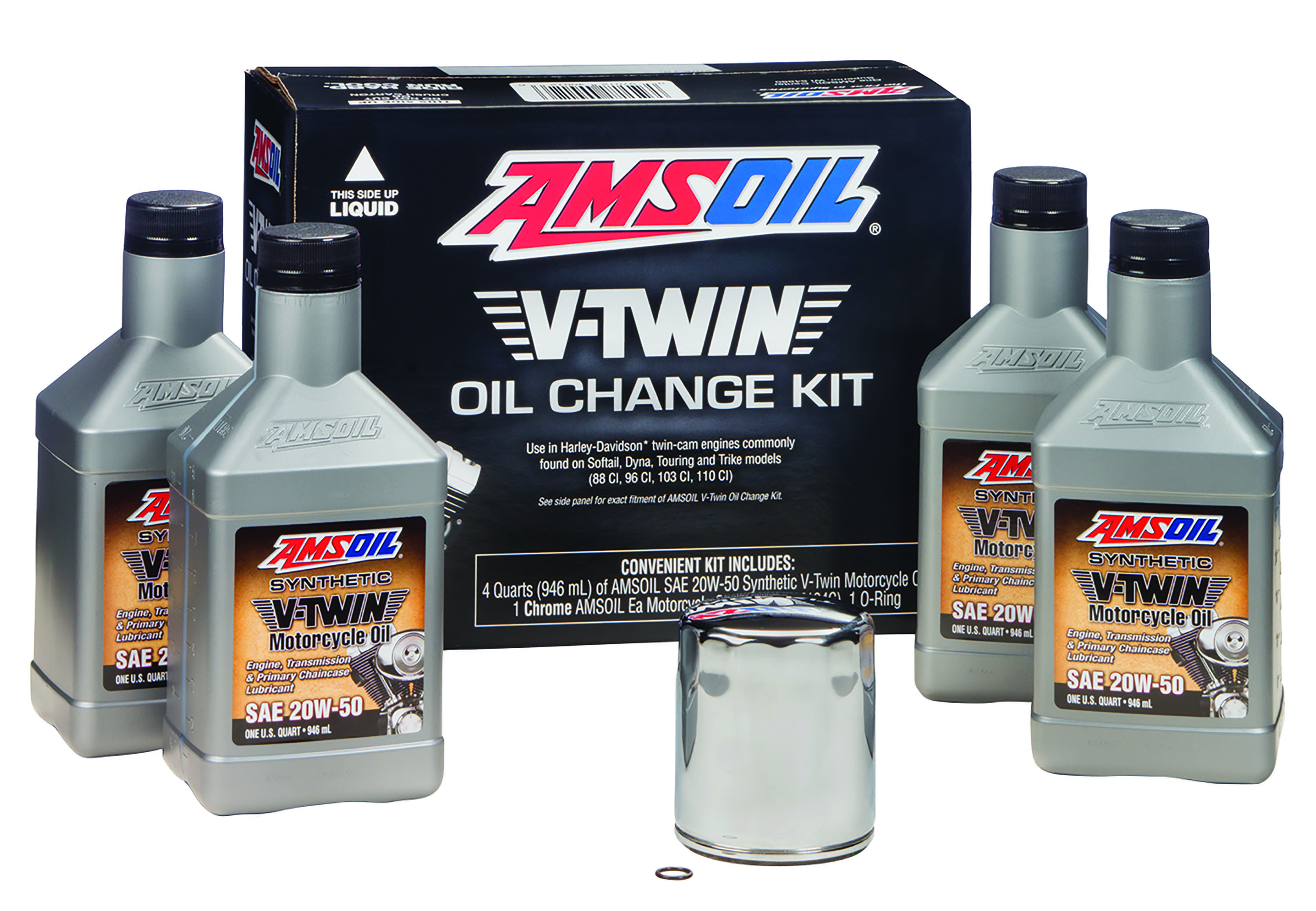 AMSOIL 100% Synthetic V-Twin Oil Change Kit